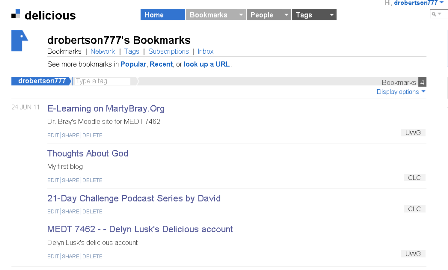 David's Delicious Account