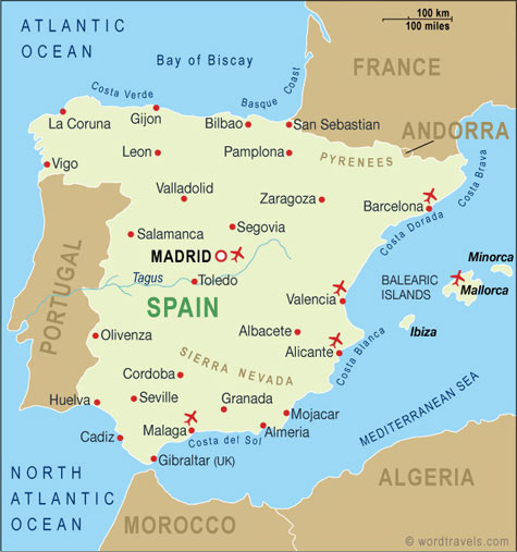 map of spain barcelona