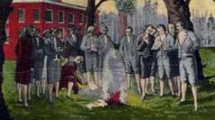 Picture of the burning of the Yazoo treaty.