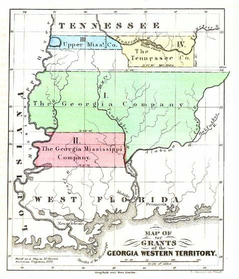 Map of the Yazoo Land Fraud.