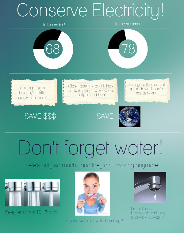 Conserve Energy and Water - Infographic