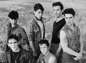 black and white picture of all greasers