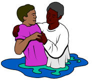 Picture of a boy getting baptized