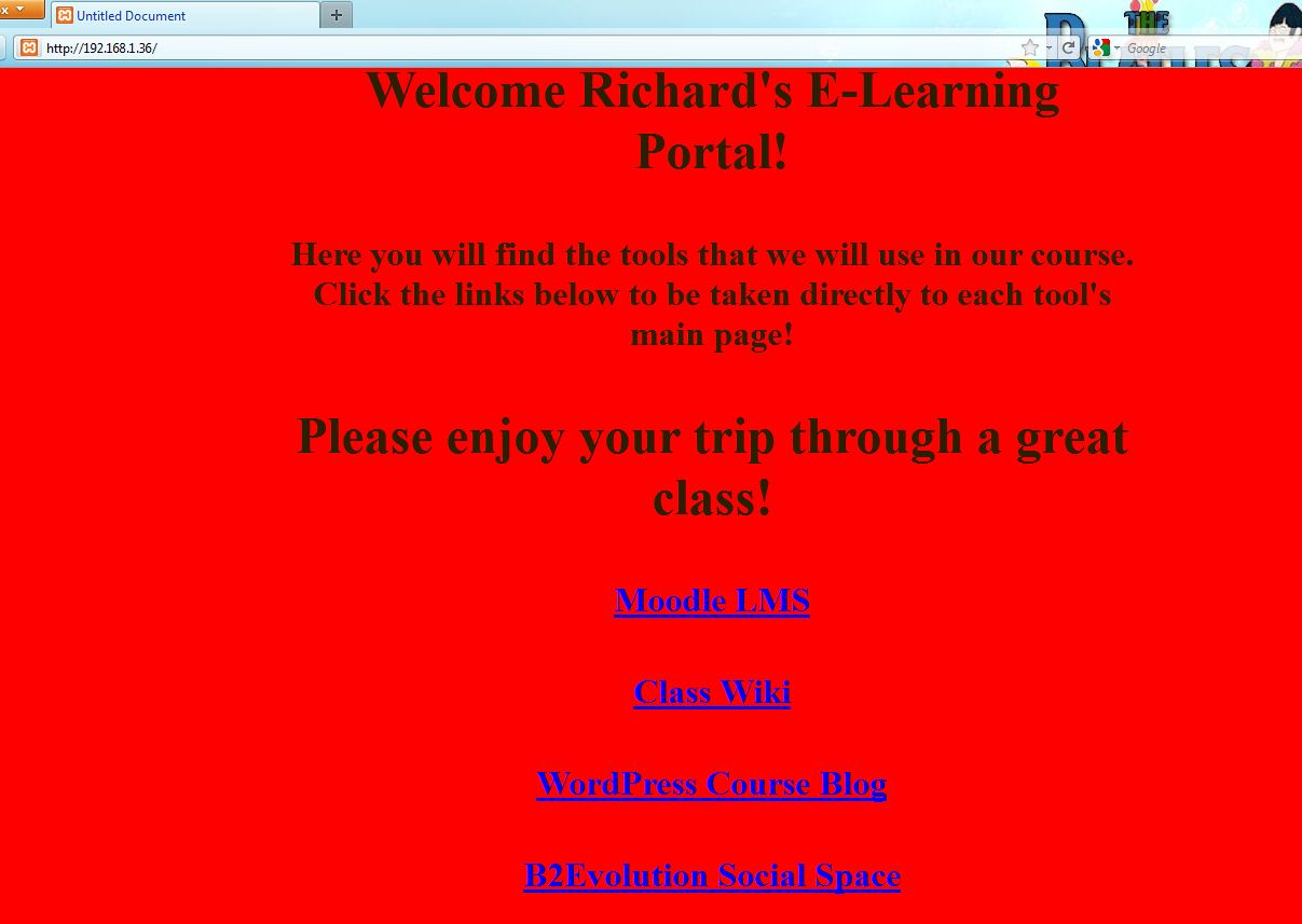 server main page