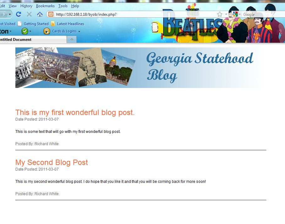 blog page