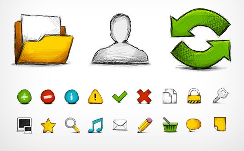 hand drawn icons
